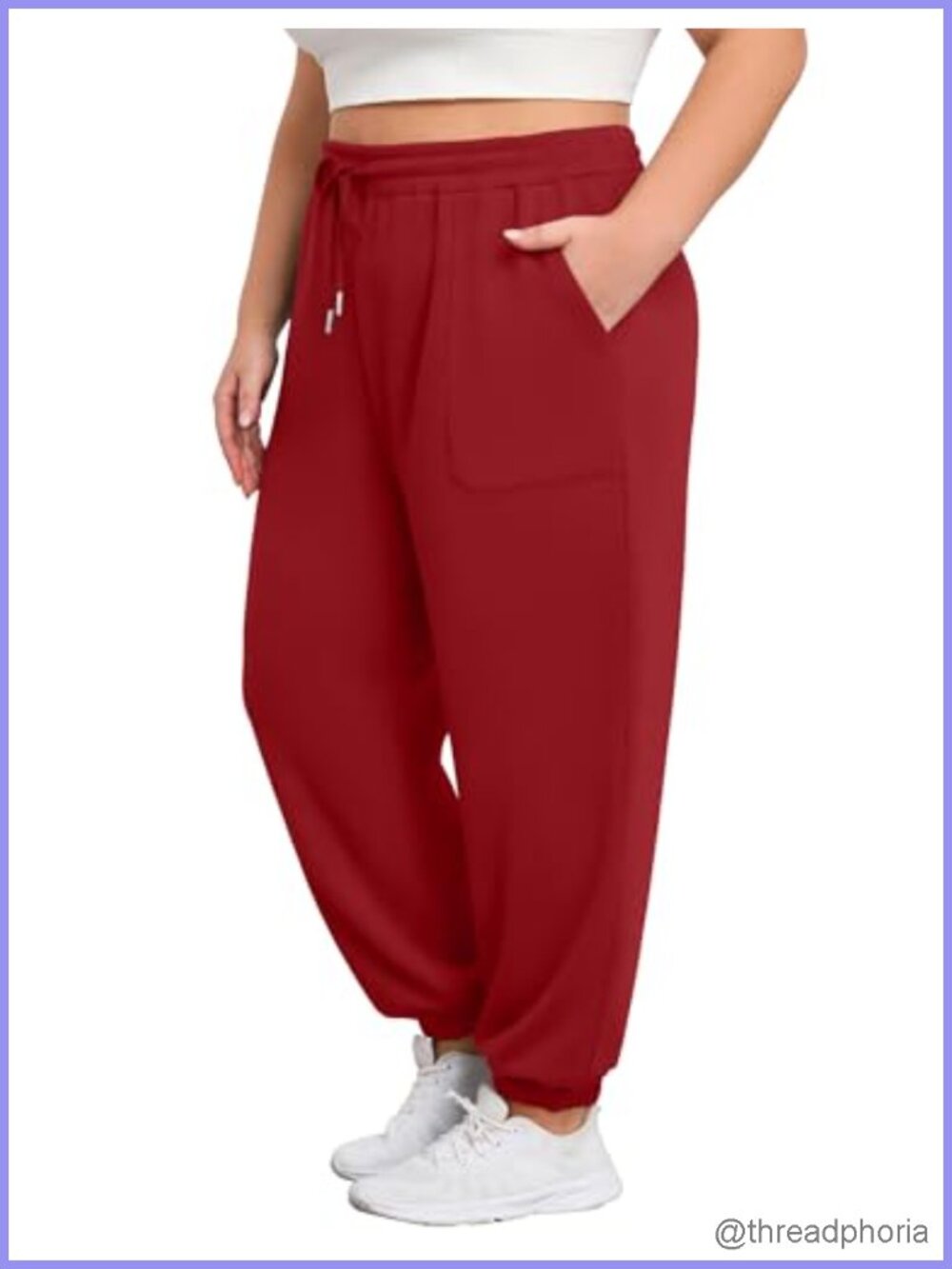 Plus Size Joggers with Pockets, High Waist Lounge Sweatpants for Women